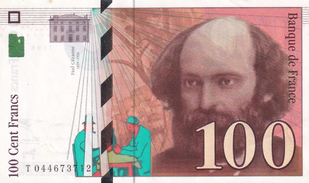 France 100 Cent Francs 1839-1906 Paul Cezanne UNC Bank Note