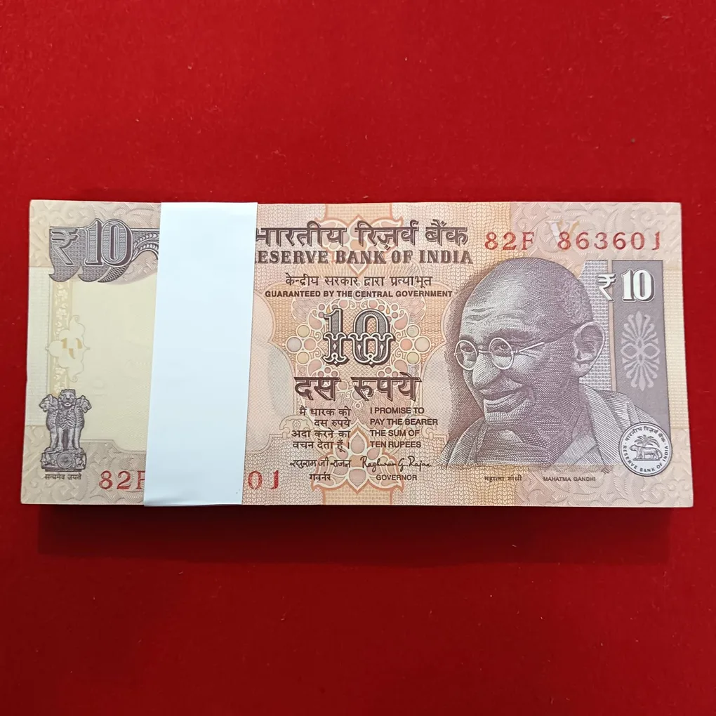 Ten Rs Old Gandhi Bundle Governor Raghuram Rajan Gem Unc Condition 863601