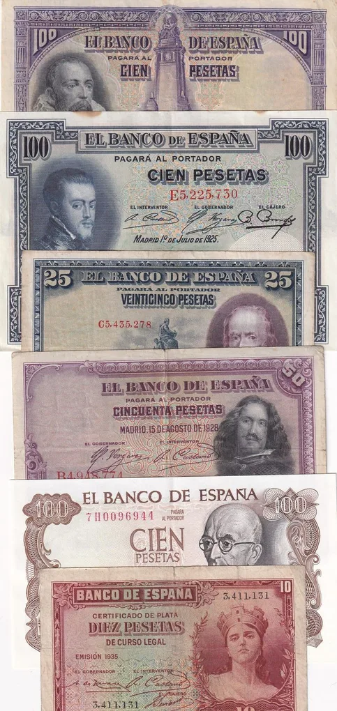 Espan 6 Different Old Issue Big Size Note #SK-21