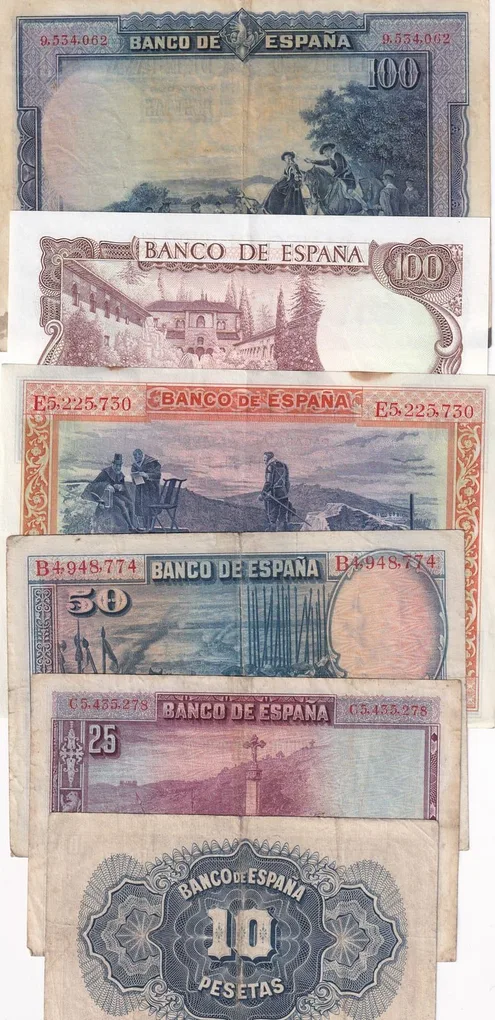 Espan 6 Different Old Issue Big Size Note #SK-21