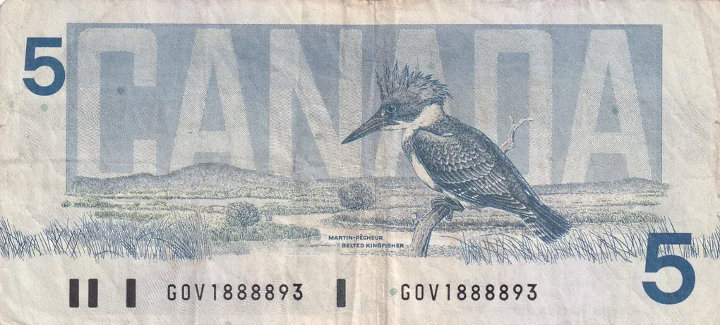 Canada 5 Dollar Old Issue Ottawa 1986 Series Rare Note