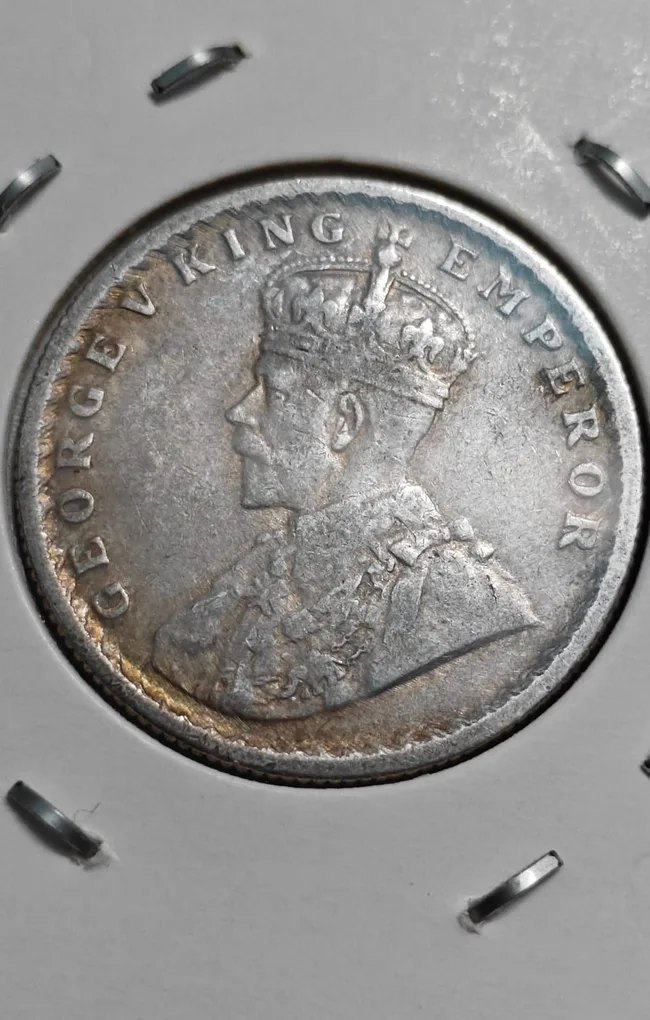 Half Rupee Coin 1922 Calcutta Mint George V King Emperor