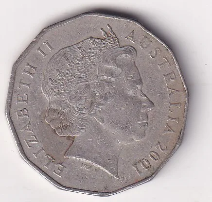 Australia 50 Cents 2001 - Elizabeth II 4th Portrait - Federation - New South Wales Rare Lowest Price coin # I-94