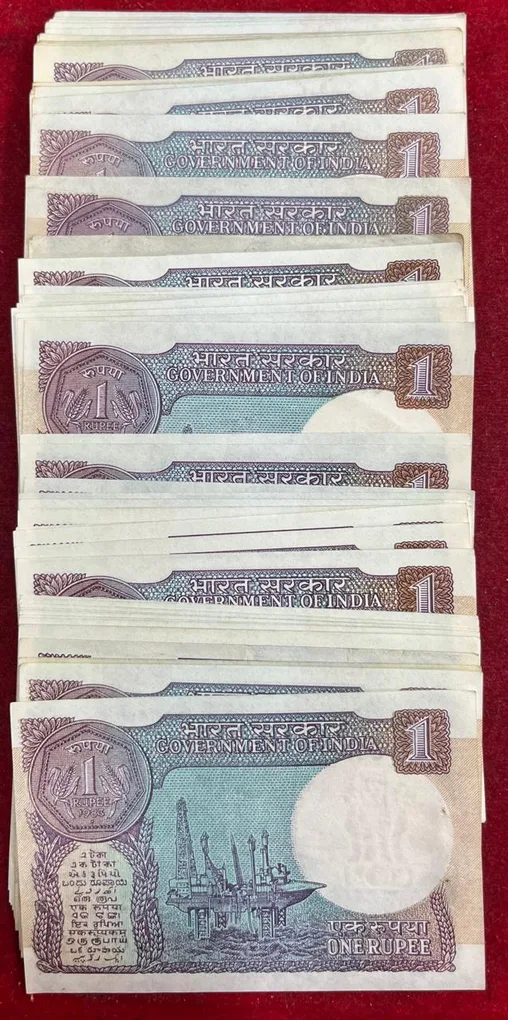 100 Note UNC MIX Governor 1 Rupees #SKU-8