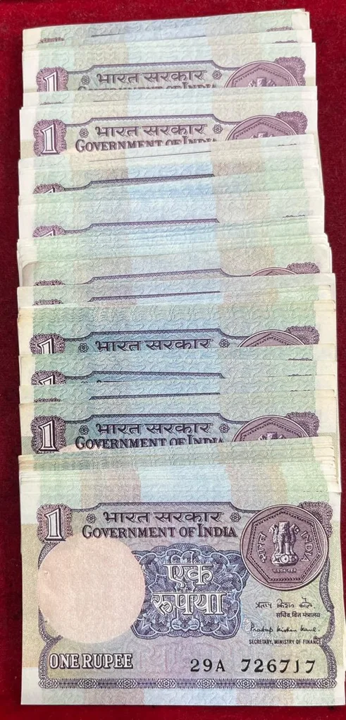 100 Note UNC MIX Governor 1 Rupees #SKU-8