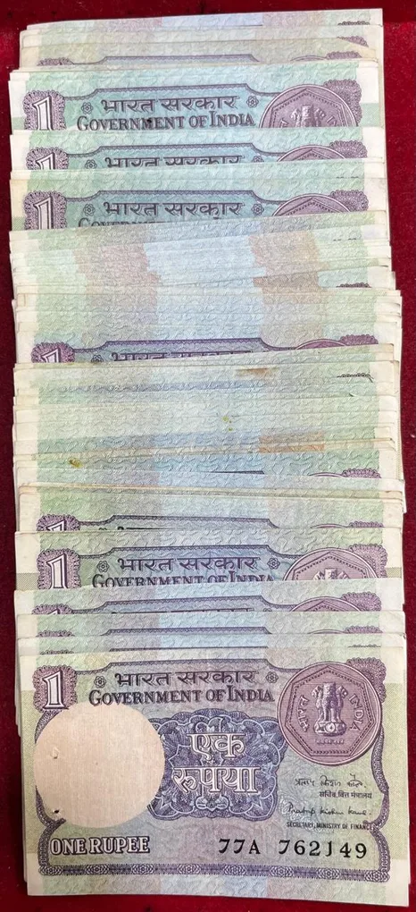 99 Note UNC MIX Governor 1 Rupees #SKU-9