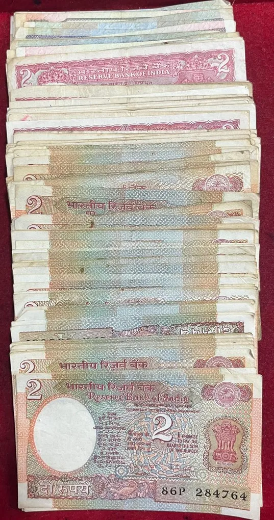 2 Rupees MIX Governor ( 100 PCS LOTT) MIX Condition Rare Note #SKU-41