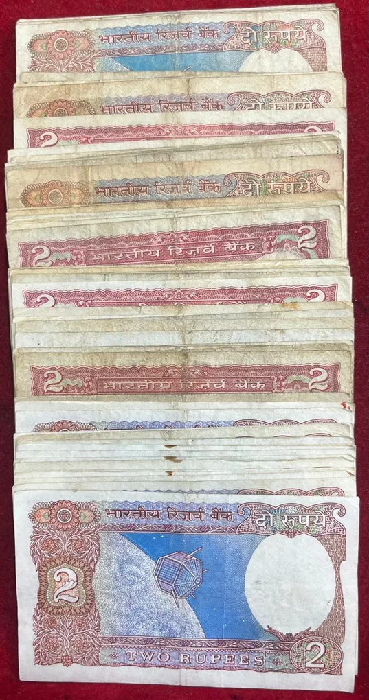 2 Rupees MIX Governor ( 100 PCS LOTT ) MIX Condition Rare Note #SKU-43
