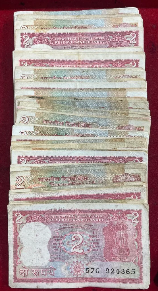 2 Rupees MIX Governor ( 100 PCS LOTT ) MIX Condition Rare Note #SKU-43