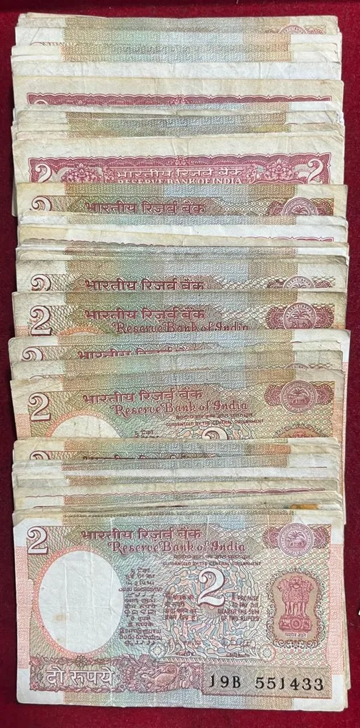 2 Rupees MIX Governor (100 PCS LOTT) MIX Condition Rare Note #SKU-45