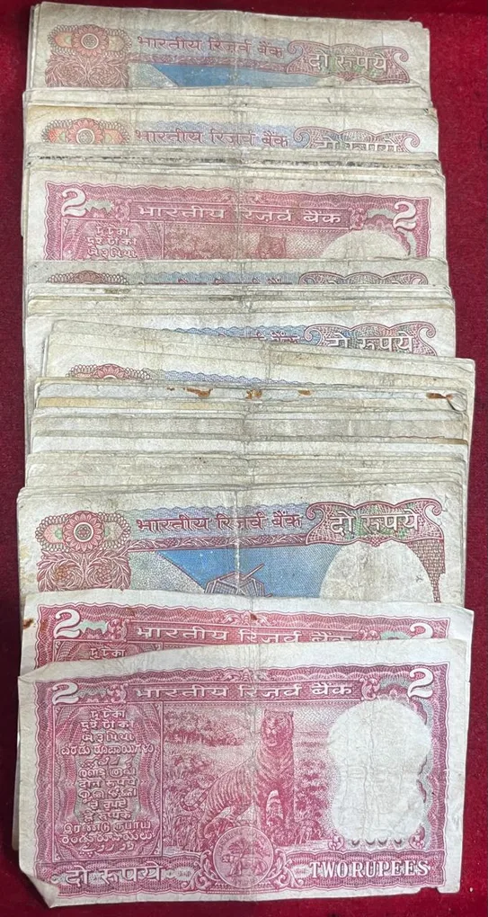 2 Rupees MIX Governor (100 PCS LOTT) MIX Condition Rare Note #SKU-48