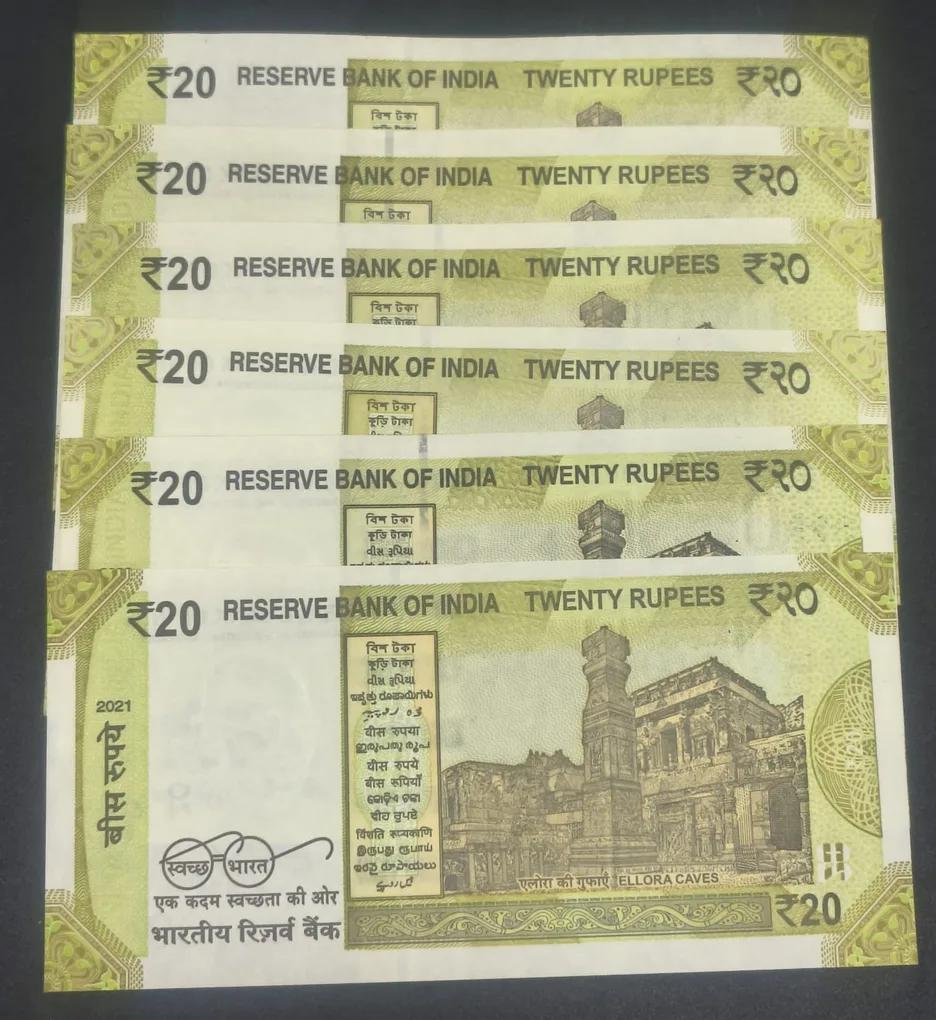 100100 Fancy Number 20 Rupees Governor Shaktikanta Das Unc 1 Note