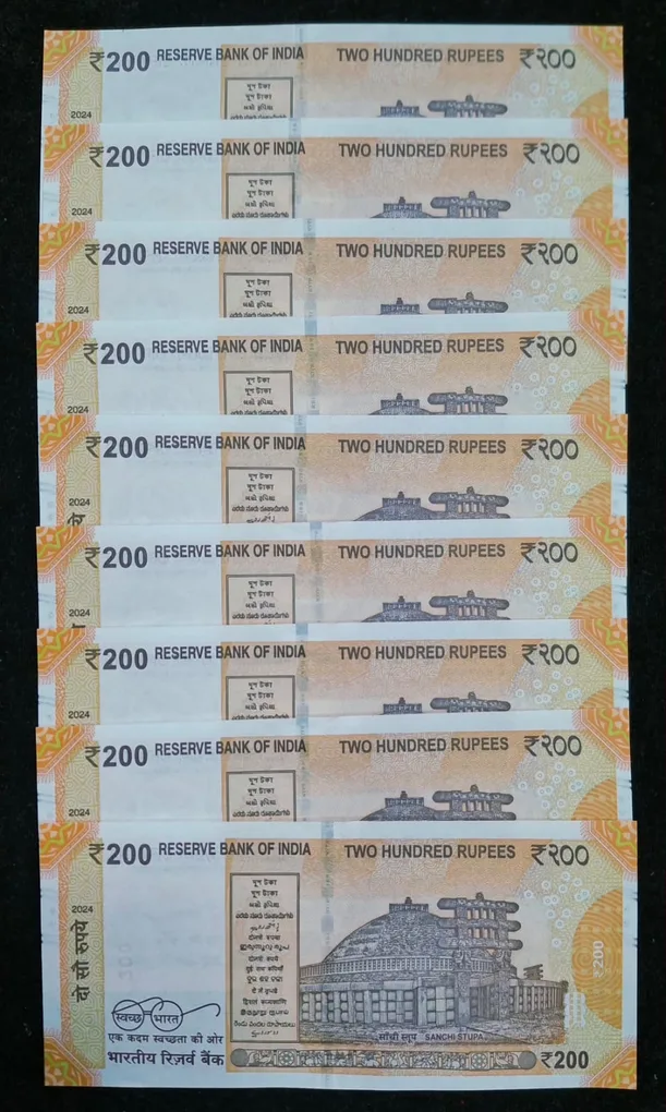 786100 to 786900 Fancy Number 200 Rupees GEM UNC Rare ( 9 PCS Set)