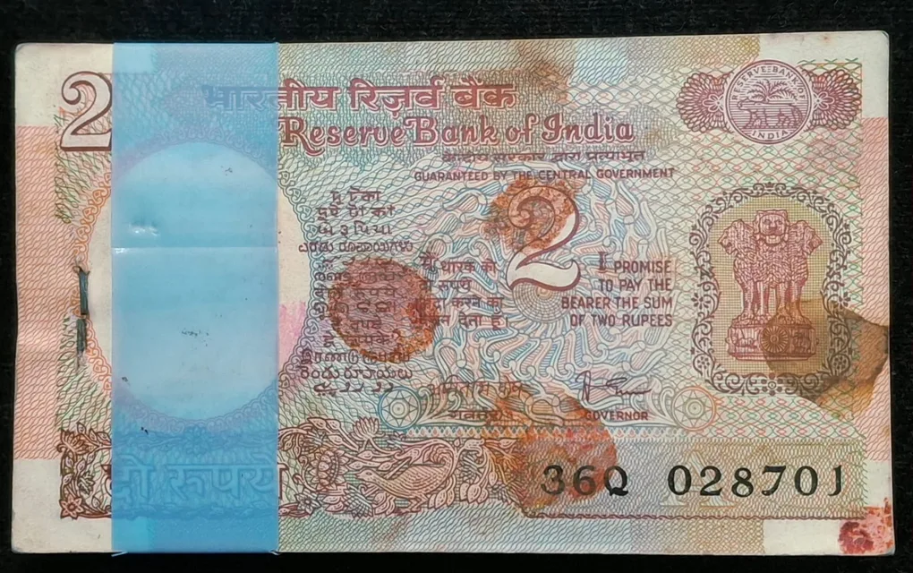 2 Rupees Satellite Governor Amitabh GOSH Rare Serial Packet with Fancy Number Ending 786
