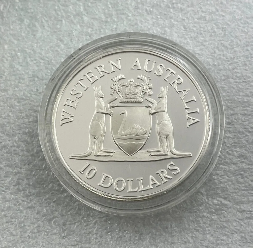 1990 Silver 10 Dollar Proof Coin State Series - Western Australia with Beautiful BOX and Certificate