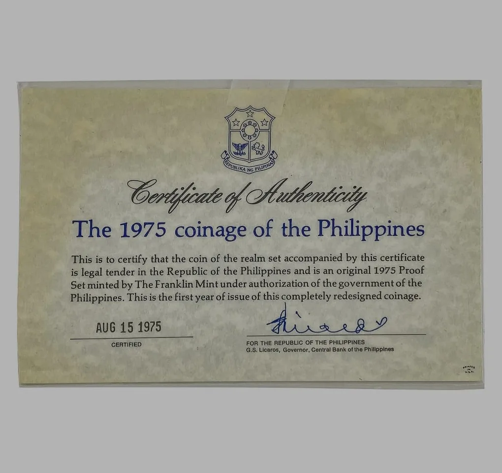 Philippines 1975 (2 Silver + 6) Coins Rare Minted by Franklin Mint Very Beautiful 8 Coins Set {SEE Description}