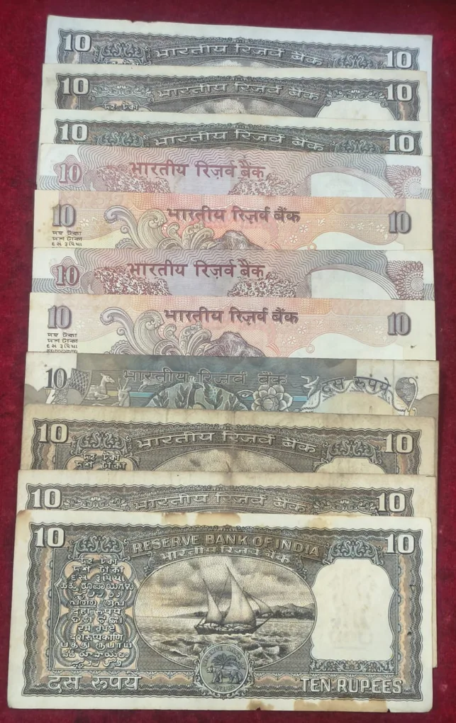 11 Different Governor 10 Rupees (11 PCS) Note Set