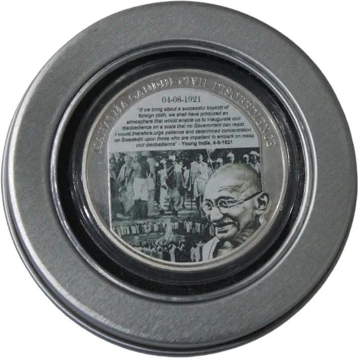 Mahatma Gandhi Civil Disobedience 1921 Beautiful Medallion With Box And Certificate