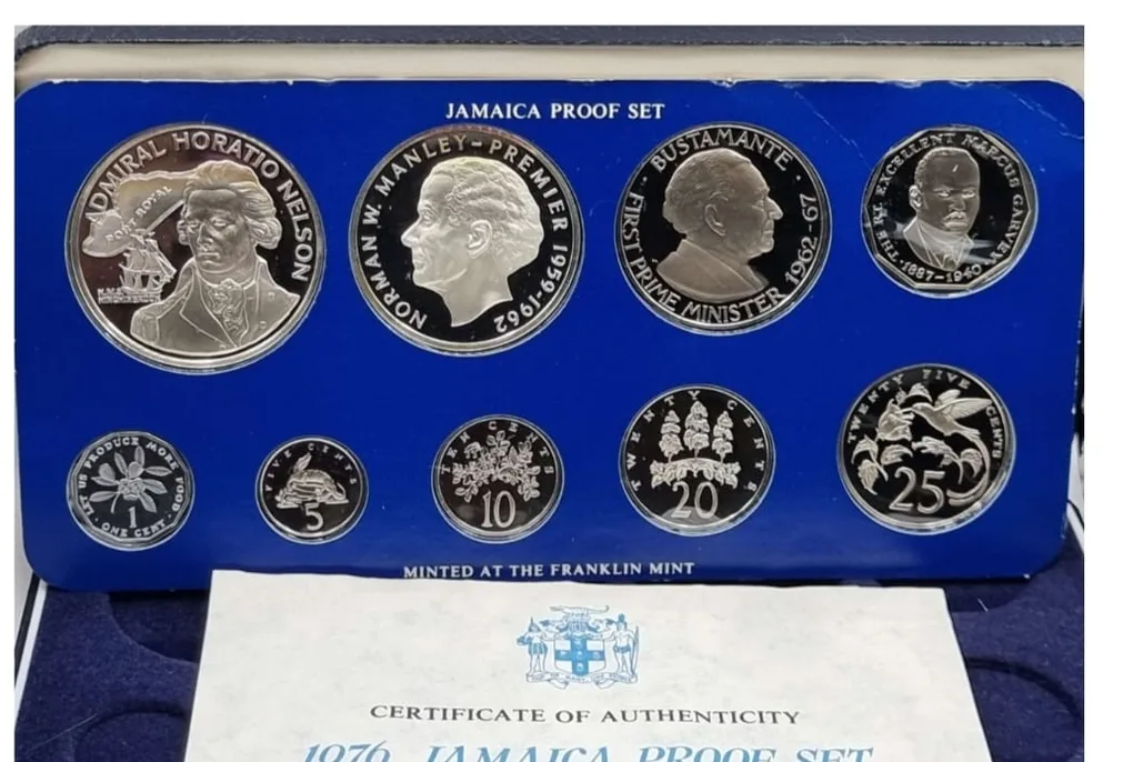 Jamaica Silver Proof Coin Year Set 1976 by Franklin Mint Franklin Mint