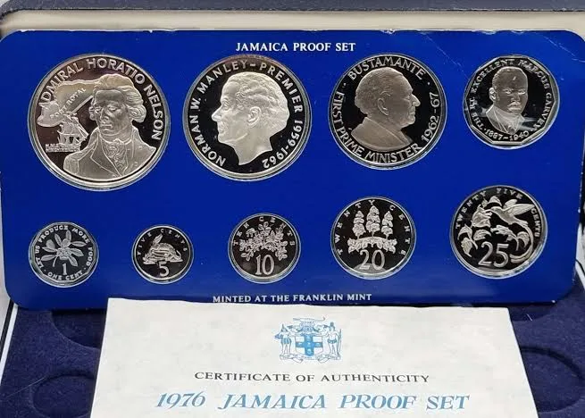 Jamaica Silver Proof Coin Year Set 1976 by Franklin Mint Franklin Mint
