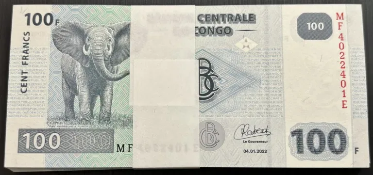 Congo 100 Francs 100 Notes Serial Bundle Rare