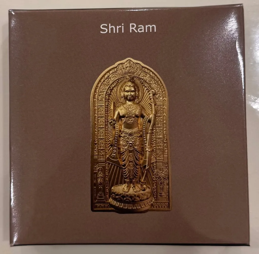 Shri Ram Cameroon 🇨🇲 500 Francs CFA 30 gm 999 silver ( gold gilded) Mintage 300 With Box & COA beautiful silver coin set