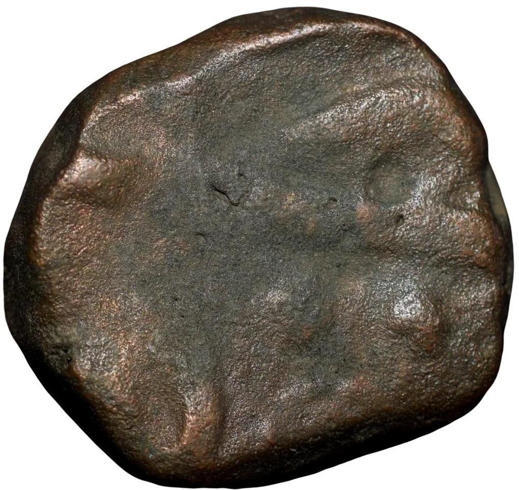Copper Paisa of Hyderabad State (18th Cen. AD) of Anonymous Type with Sword