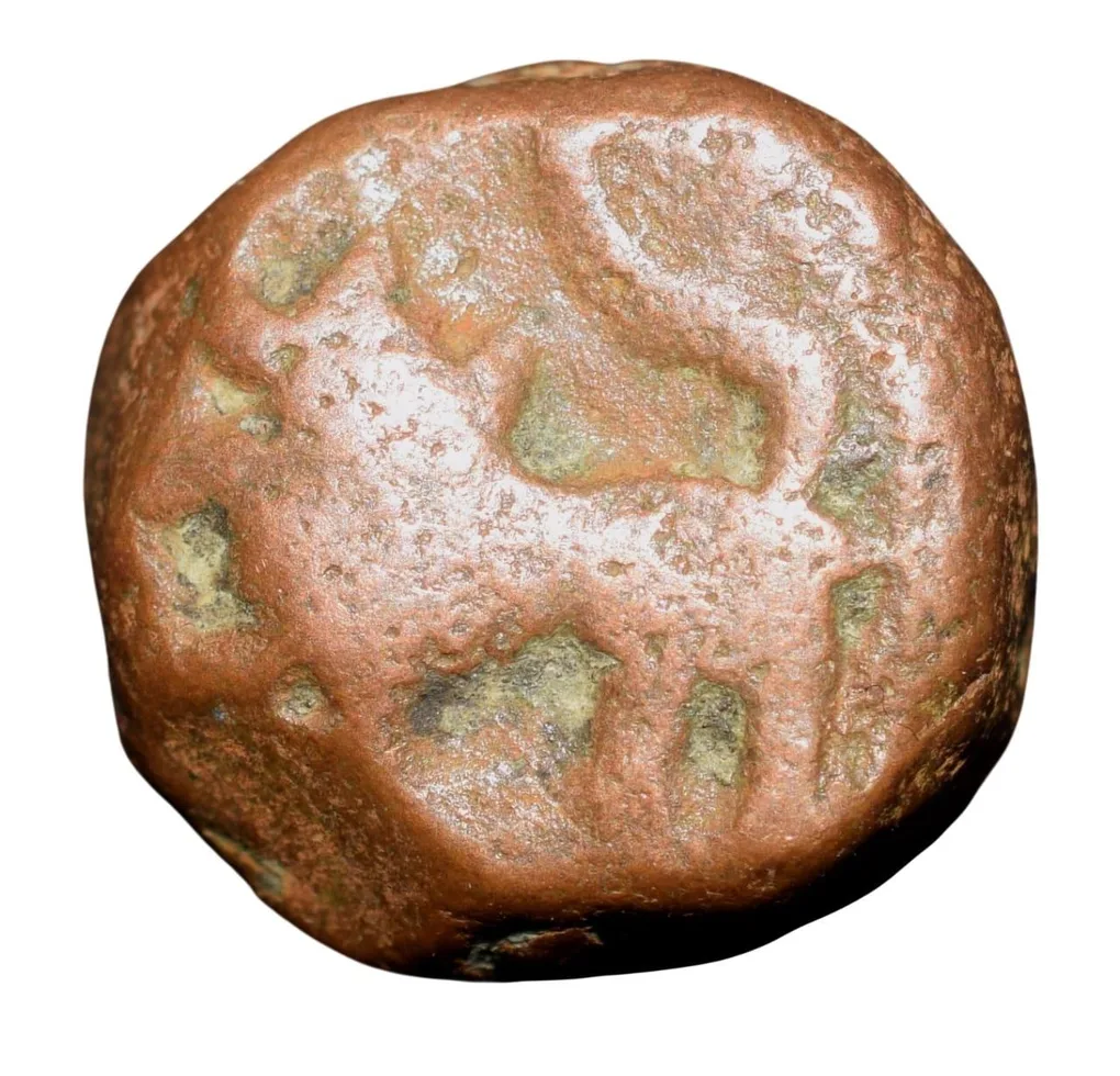Copper Paisa of Namdar Khan (18th Cen. AD) of Hyderabad Feudatory of Elichpur with Tiger Left KM # C10a