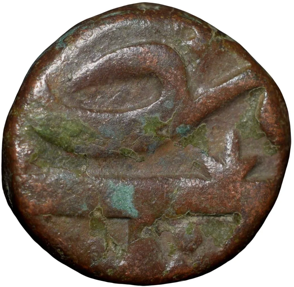 Copper 1/2 Falus of Murtada Nizam Shah II (AD 1600-1610) of Ahmadnagar Sultanate N32 Scarce