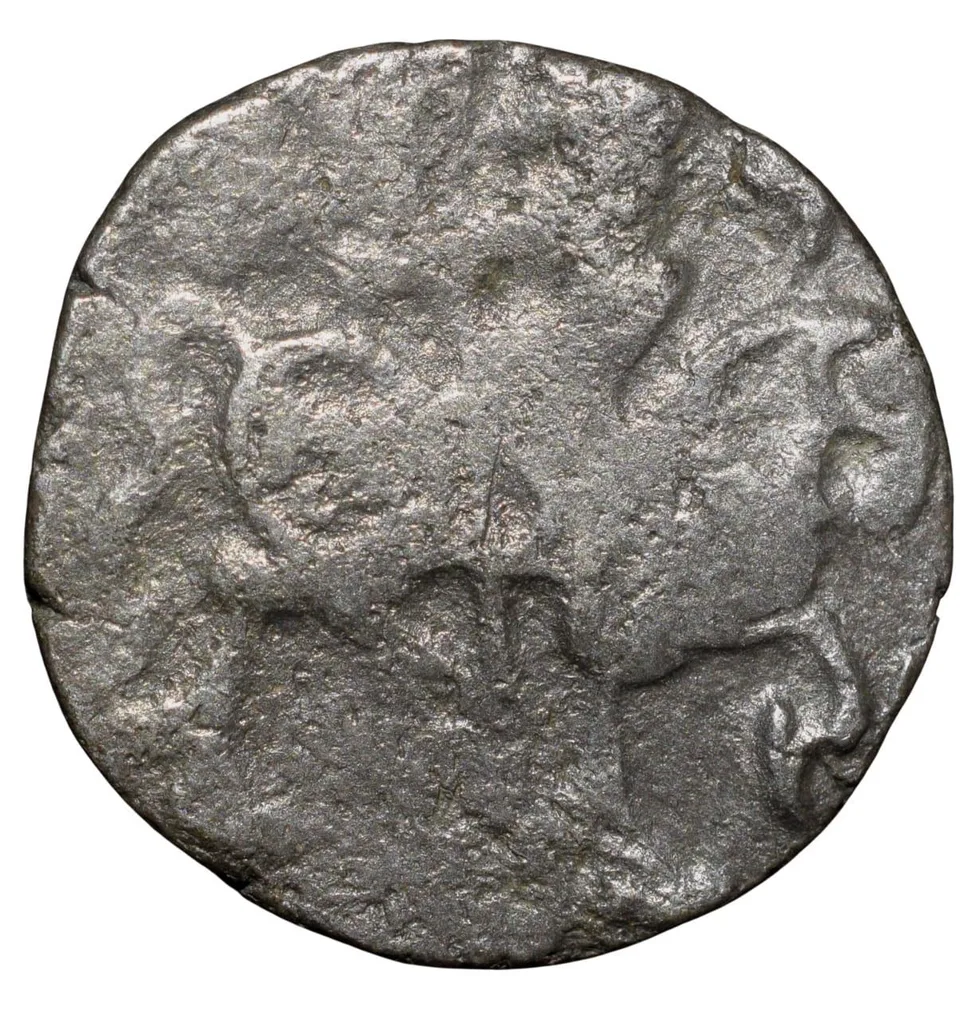 Silver Coin of Samanta Deva(AD850-1000) of Ohinda Dynasty Bull/Horseman Type