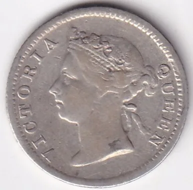 hong kong 5 cents victoria queen 1898 silver rare coin