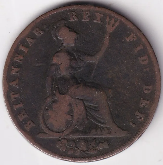 Great Britian Half Penny 1826 George IV Copper Coin Rare