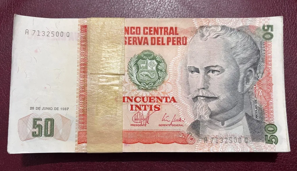 Peru 50 Soles Serial 100 Notes Bundle