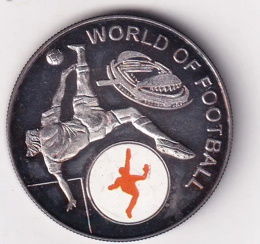 Uganda 1000 Shillings 2002 - Overhead kick Rare Silver Coin #V-205