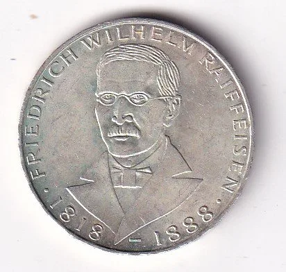 Germany 5 Deutsche Mark 1968 Commemorative Issue Silver Coin #V-185