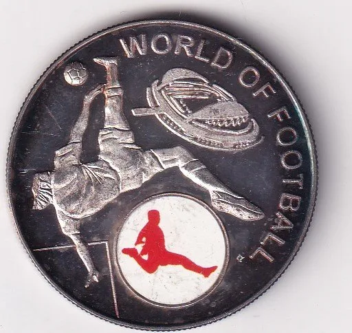 Uganda 1000 Shillings 2002 - Overhead kick Rare Silver Coin #V-206