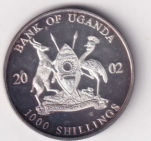 Uganda 1000 Shillings 2002 - Football Rare Silver Coin #V-213 (Copy)