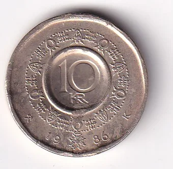 Norway 10 Kroner Rare Coin #I-120