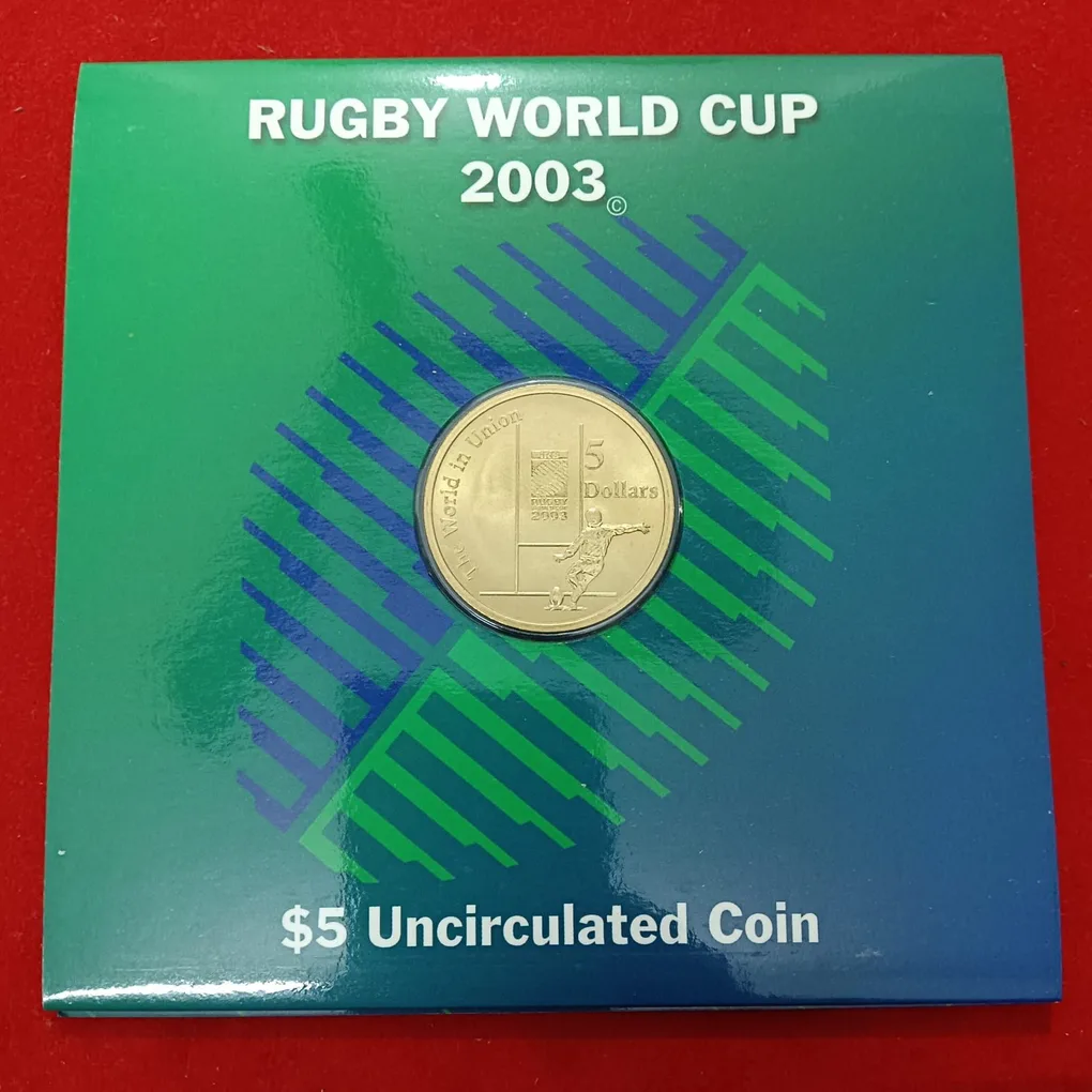 Rare Queen Elizabeth Australia 5 Dollar Rugby World Cup 2003 Year Proof Set Royal Australian Mint