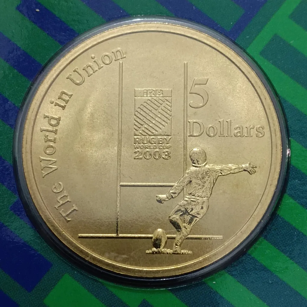 Rare Queen Elizabeth Australia 5 Dollar Rugby World Cup 2003 Year Proof Set Royal Australian Mint