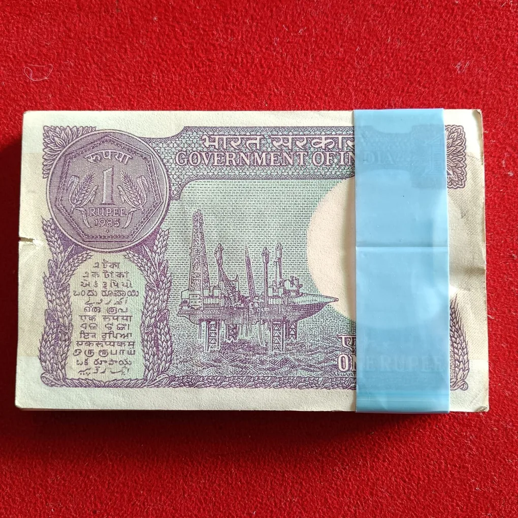One Rs Old Small Coin Full Bundle A47 Finance Secretary Pratap Krishen Kaul 1985 Year 694501