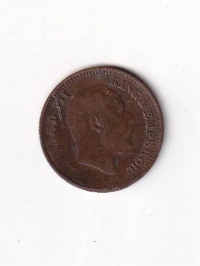 British India ½ Pice 1908 Edward VII Coin #I-190