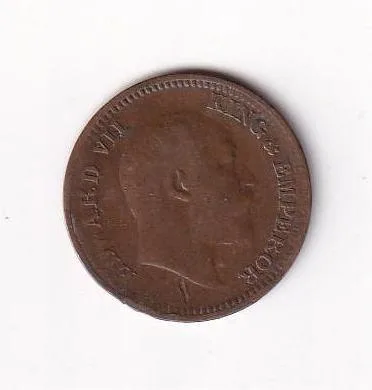 British India ½ Pice 1910 Edward VII Rare Coin #I-212