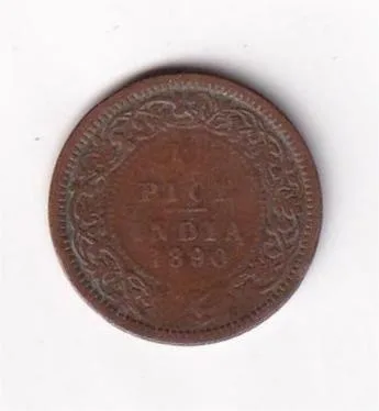 British India ½ Pice 1890 Victoria Rare Coin #I-214