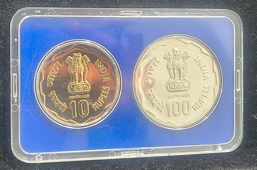 1980 Rural Woman's Advancement ( 2 Coins Set) with box Bombay mint Rare set