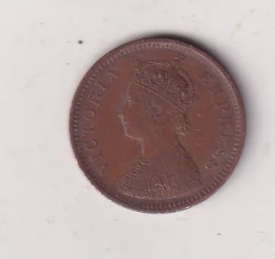 British India ½ Pice (1895) Victoria Rare Coin #I-292