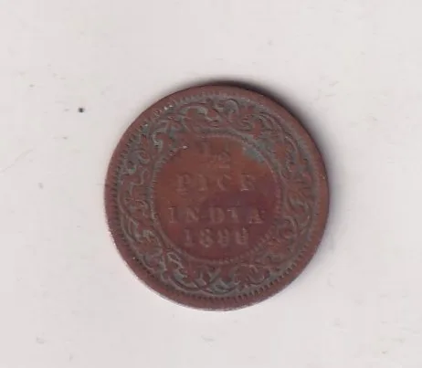 British India ½ Pice (1899) Victoria Rare Coin #I-293