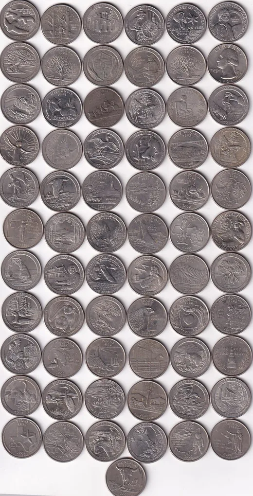 67 Different America Commemorative Quarter Dollar Coin Set #D-7