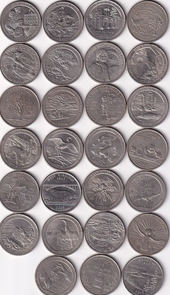 27 Different America Commemorative Quarter Dollar Coin Set #D-12