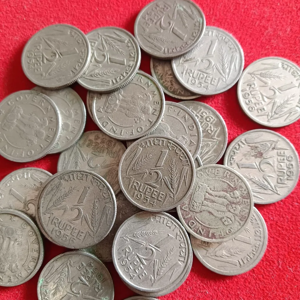 1/4 Rupees Nickel Coin 13 Pcs Given Mix Years 13 Pcs Given